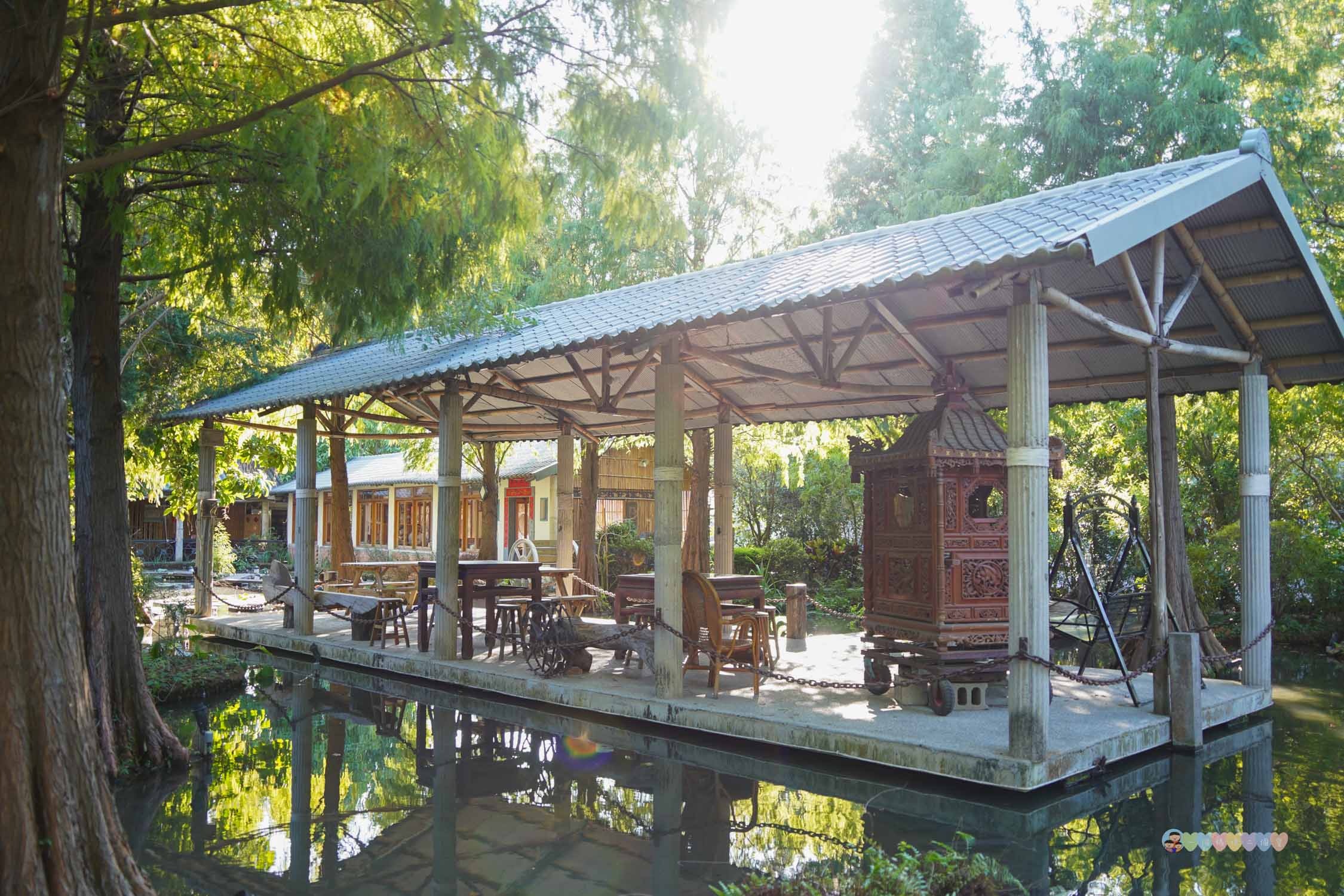 台中|田寮農莊》隱藏都市內,台中南屯古色農園景觀餐廳,隨時能吃到辦桌手路菜,欣賞落羽松與大片蓮池,寵物友善。 - 第84張圖 田寮農莊 環境 (18)