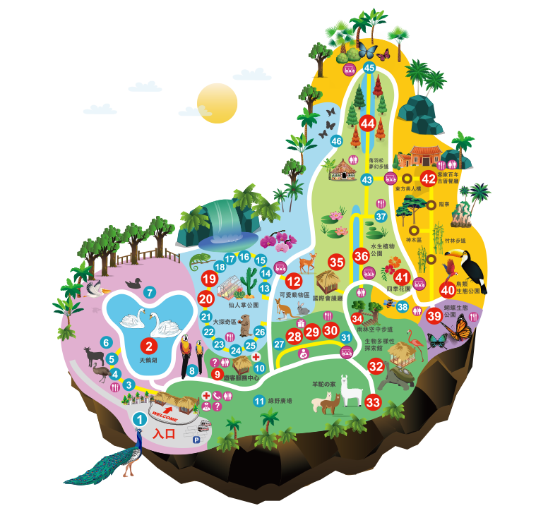 新竹｜綠世界生態農場 2025門票》亞洲最大的亞熱帶雨林生態園區、六大主題公園、草尼馬、可愛動物、落羽松夢幻步道。